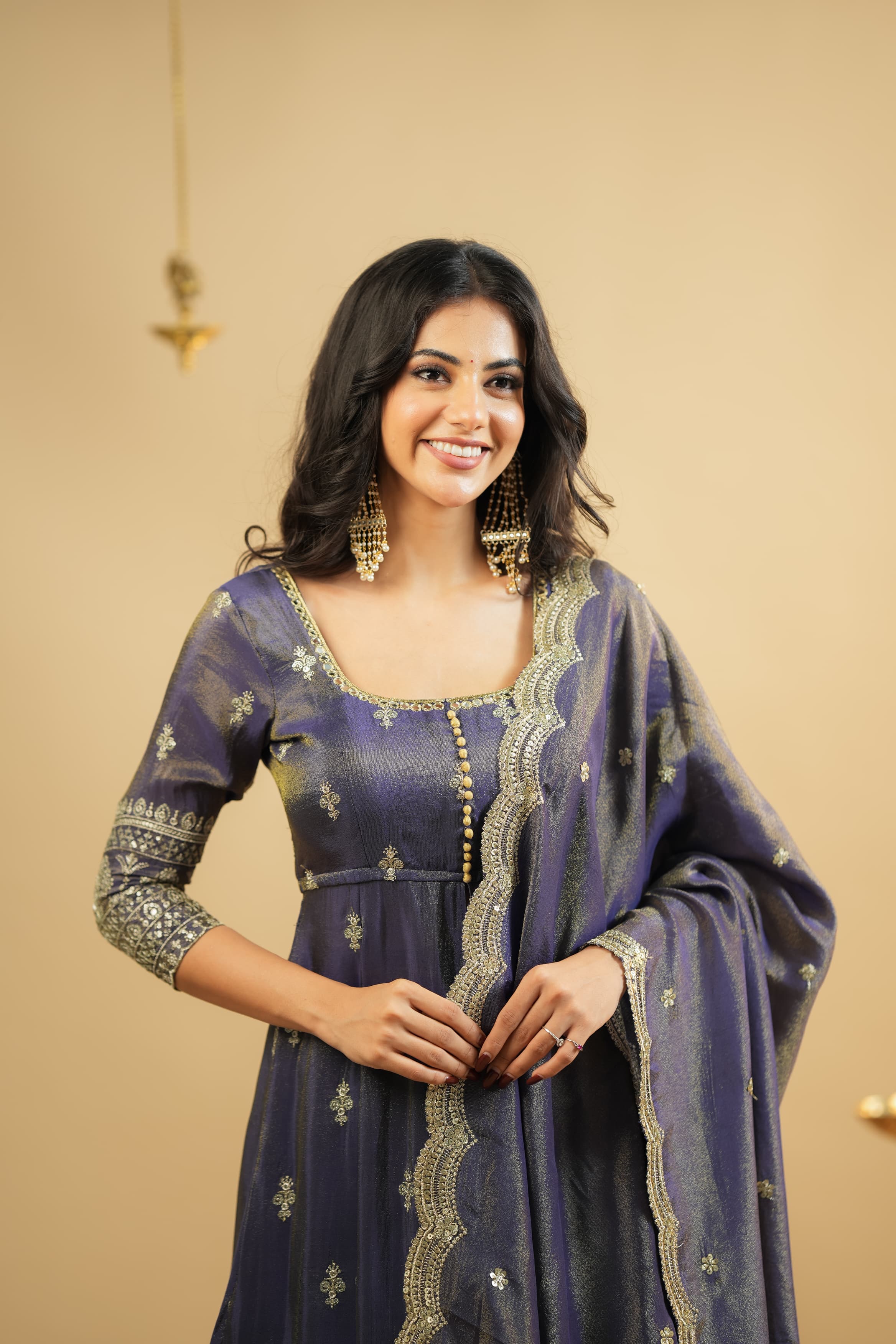 Aanya Royal Purple Festive Wear Anarkali Suit With Skirt - Image 3