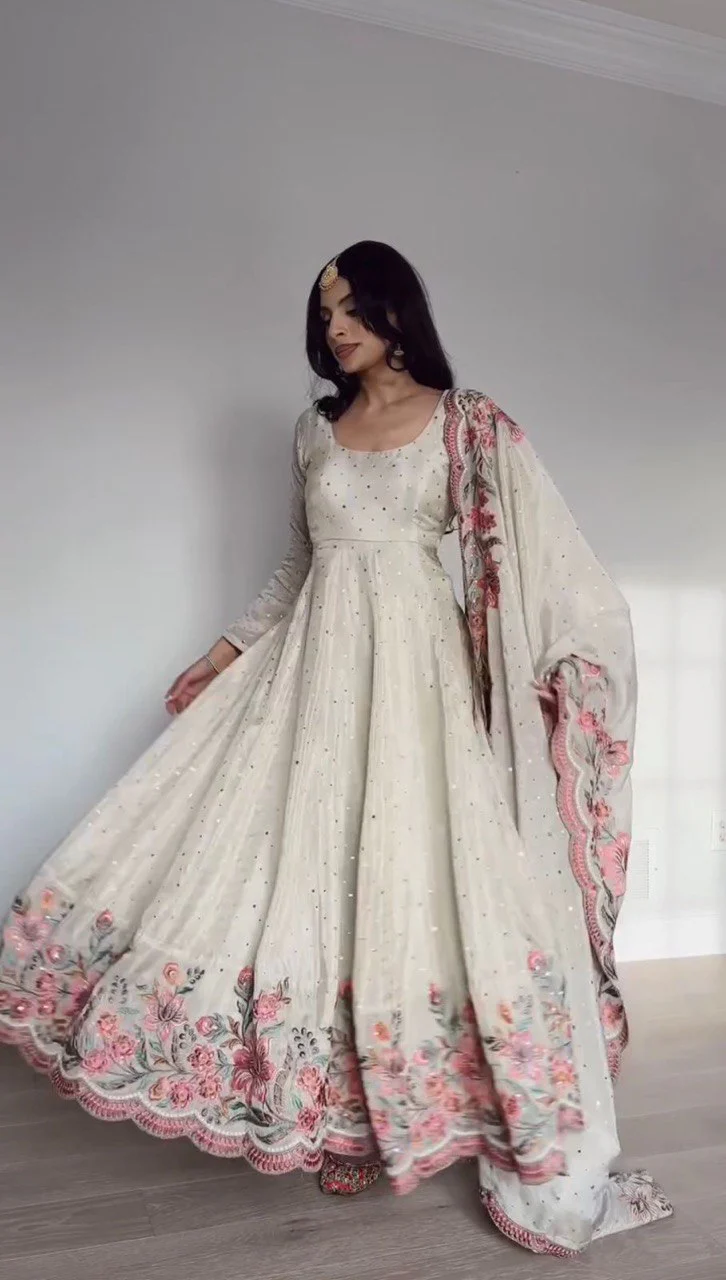 Aarushi Heavy Pure Vichitra Silk Gown - Image 2