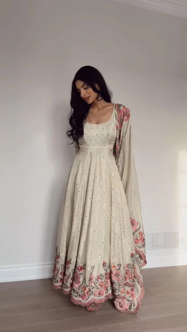 Aarushi Heavy Pure Vichitra Silk Gown - Image 4