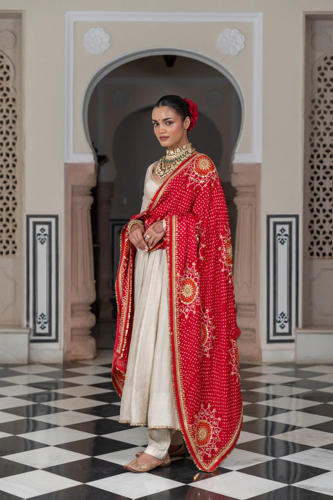 Designer traditional Anarkali suit set for weddings and special occasions like Diwali - Image 2