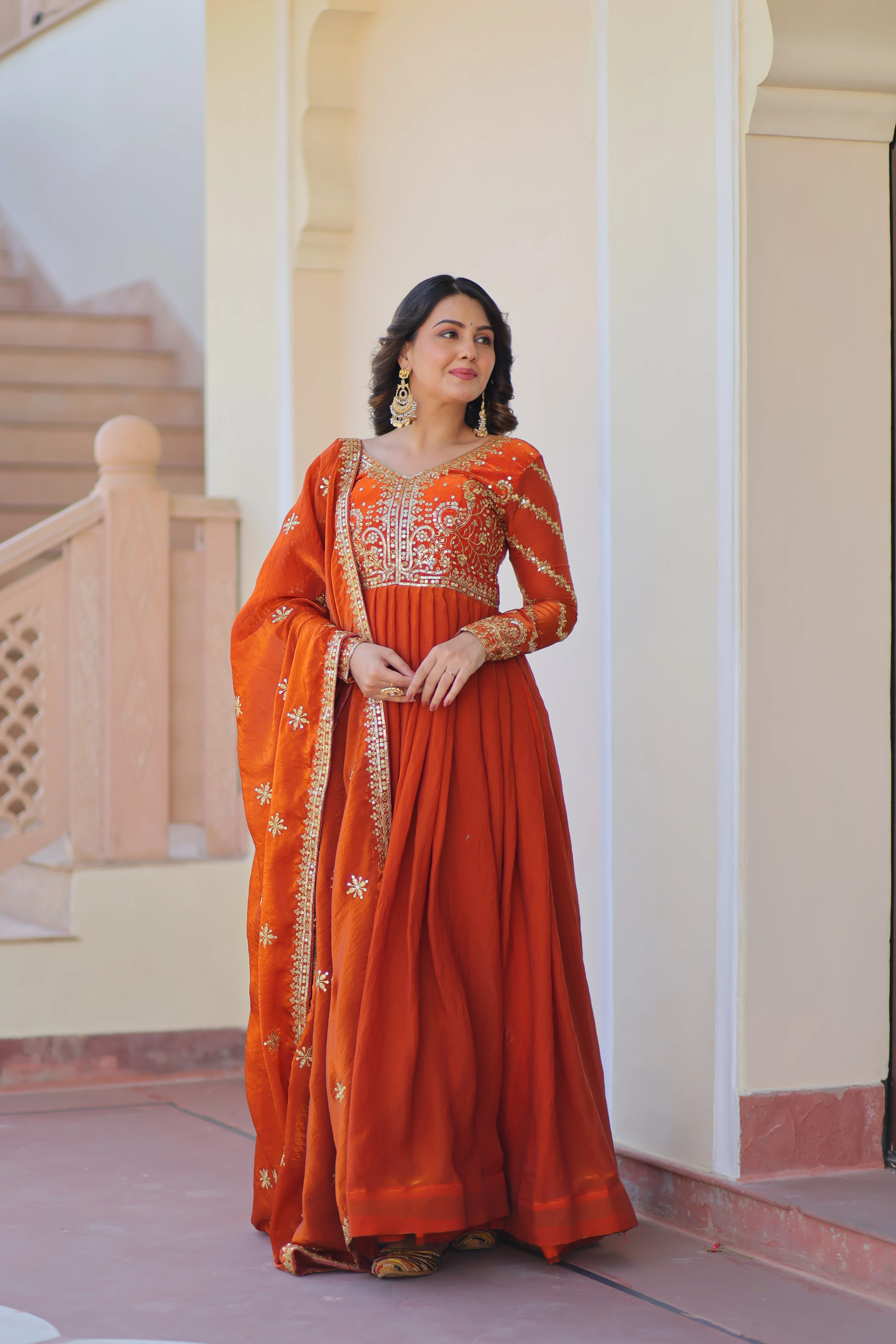 Fenta Color Fendi Embroidered Gown - Image 3