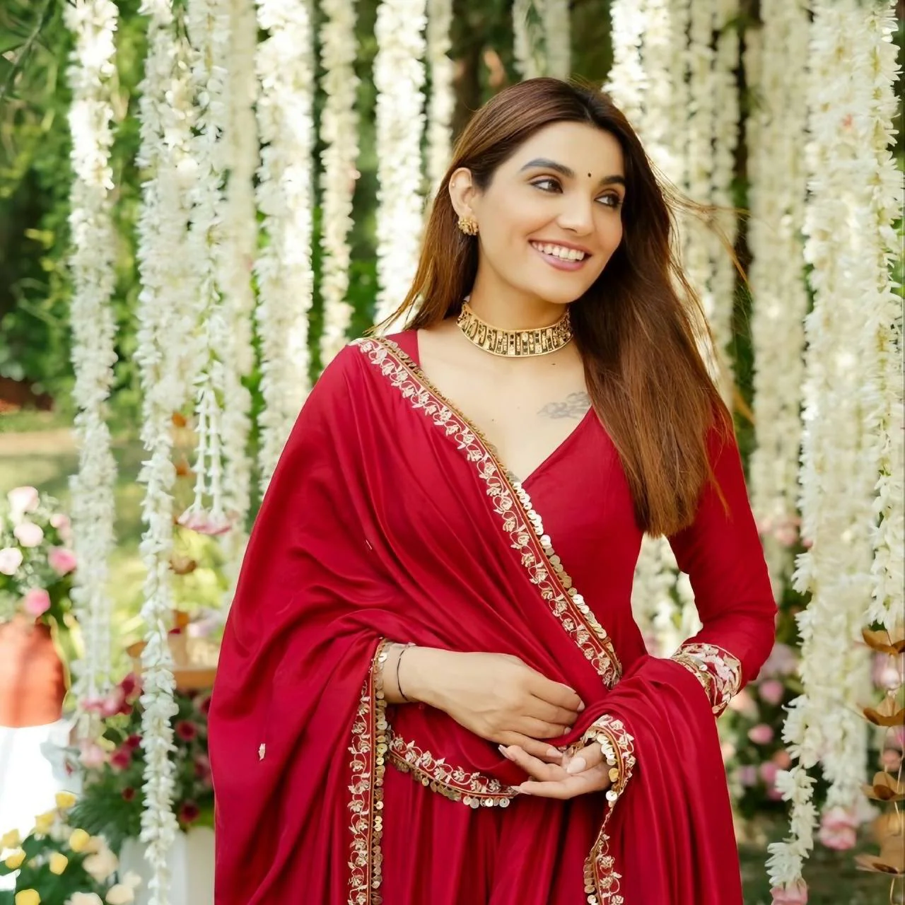 Inaaya Festive Bloom Designer Anarkali Suit - Image 7