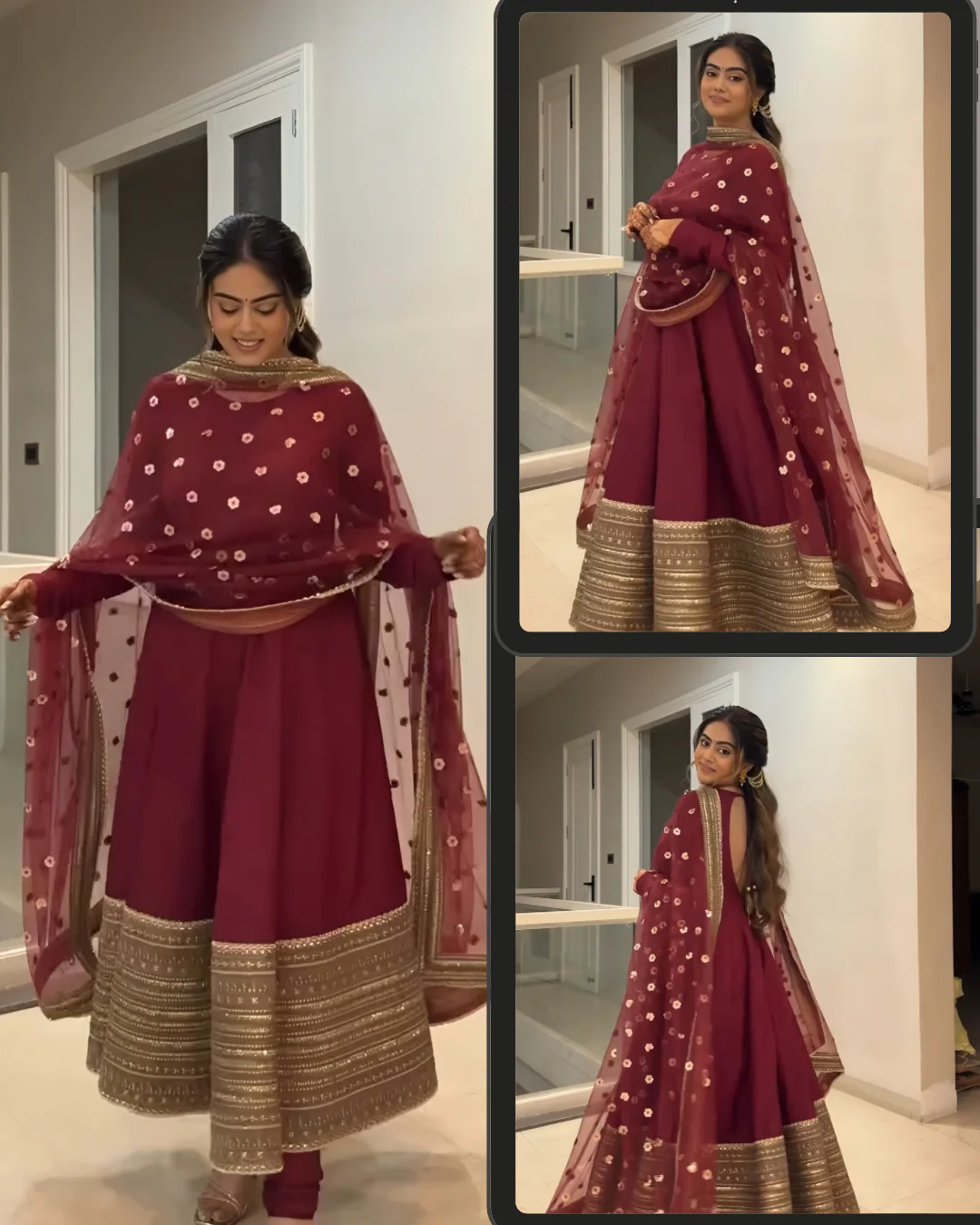Jahnvi Maroon Magic Anarkali Set - Image 2