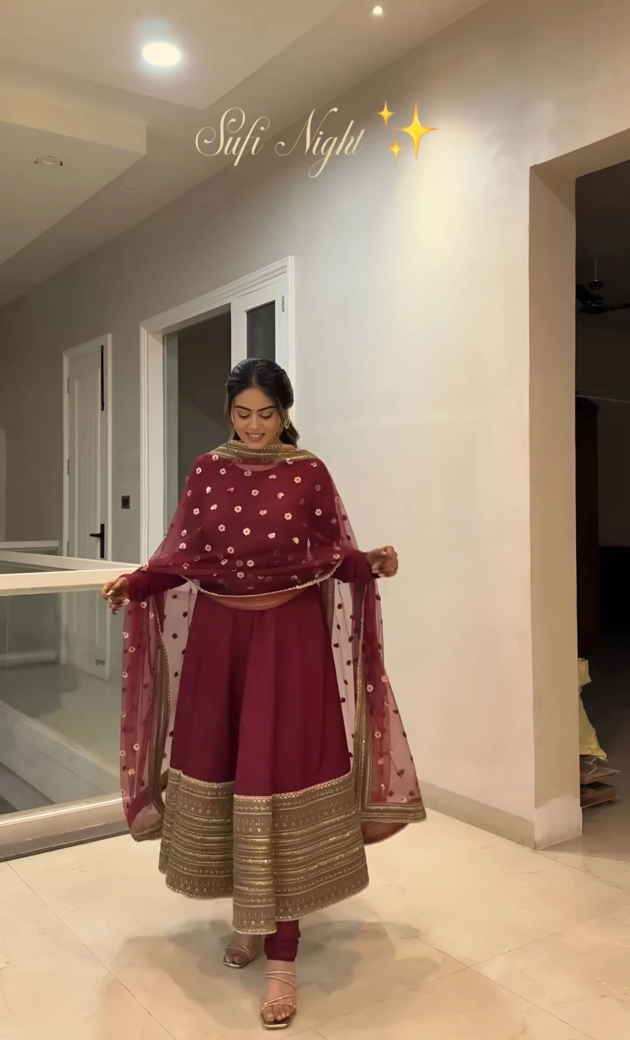 Jahnvi Maroon Magic Anarkali Set - Image 3