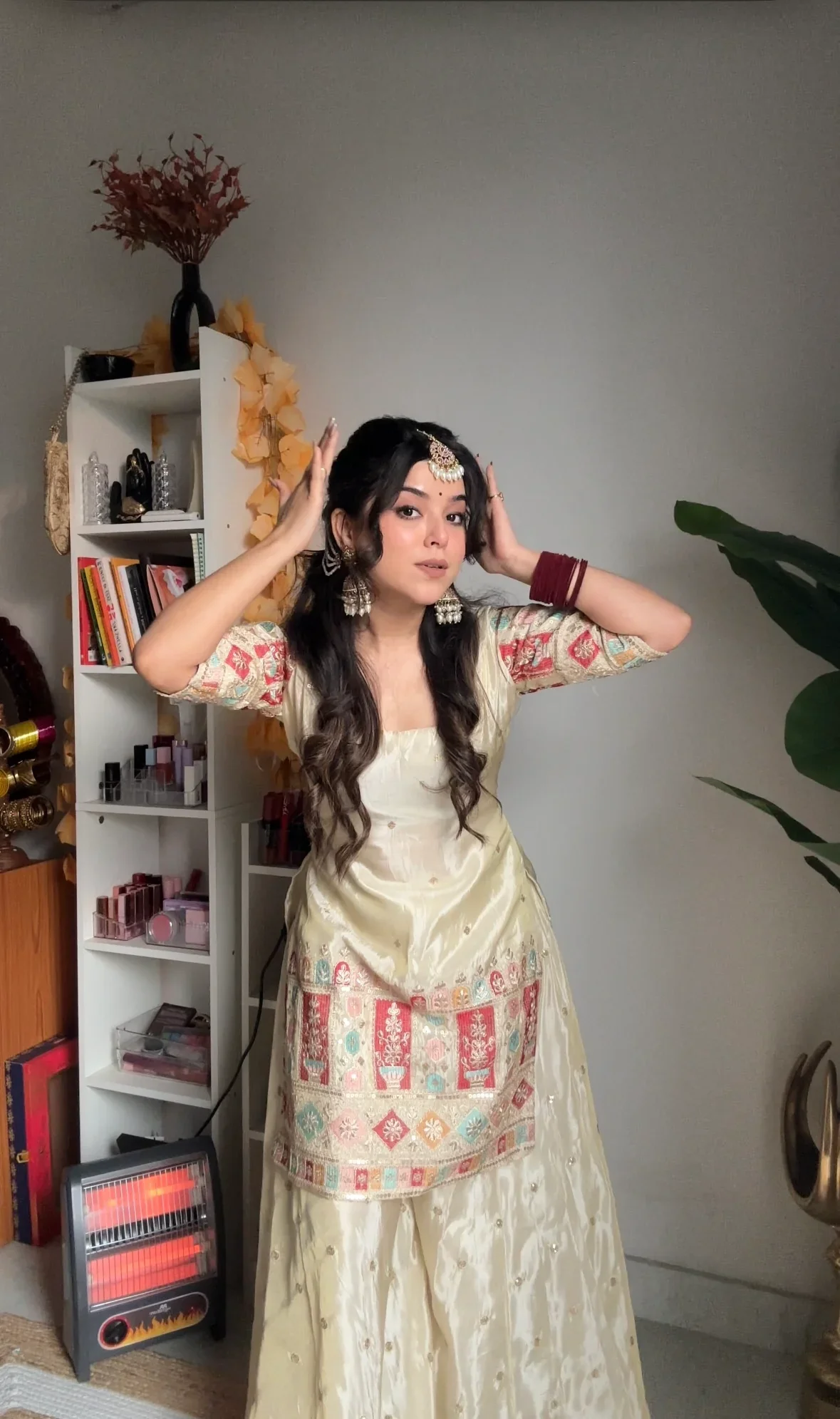Khushi Silk Heavy Work Off White Sharara Set - Image 2