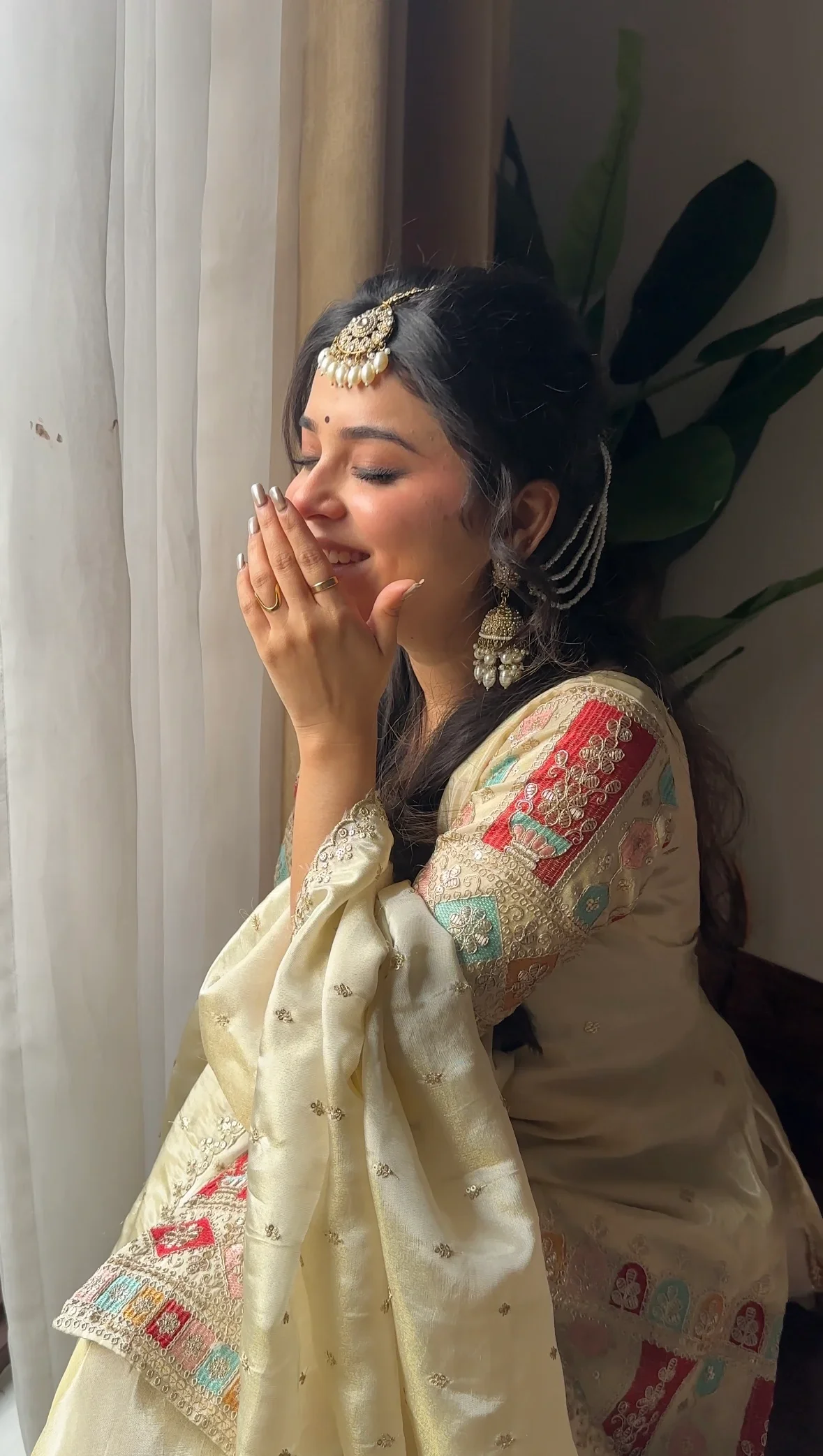 Khushi Silk Heavy Work Off White Sharara Set - Image 5