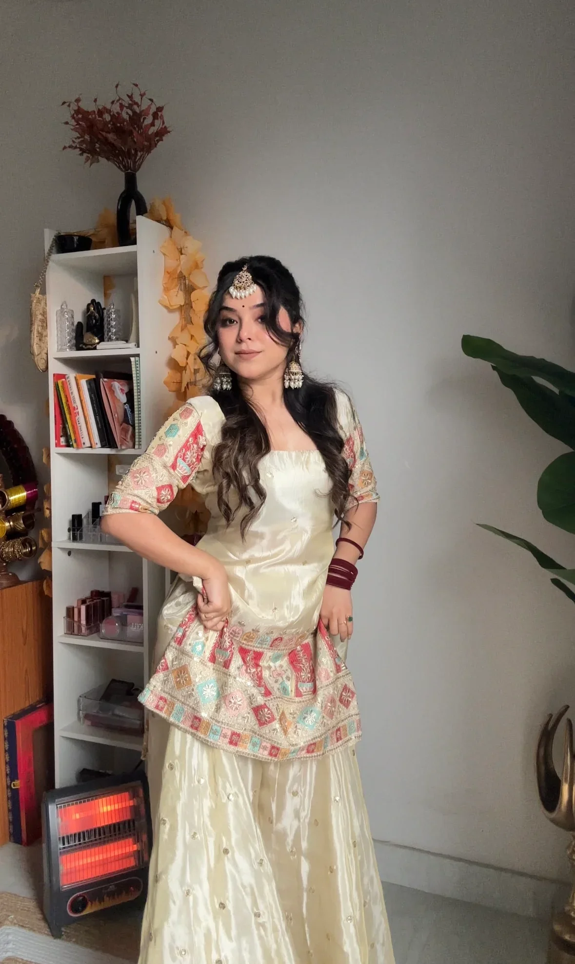 Khushi Silk Heavy Work Off White Sharara Set - Image 8