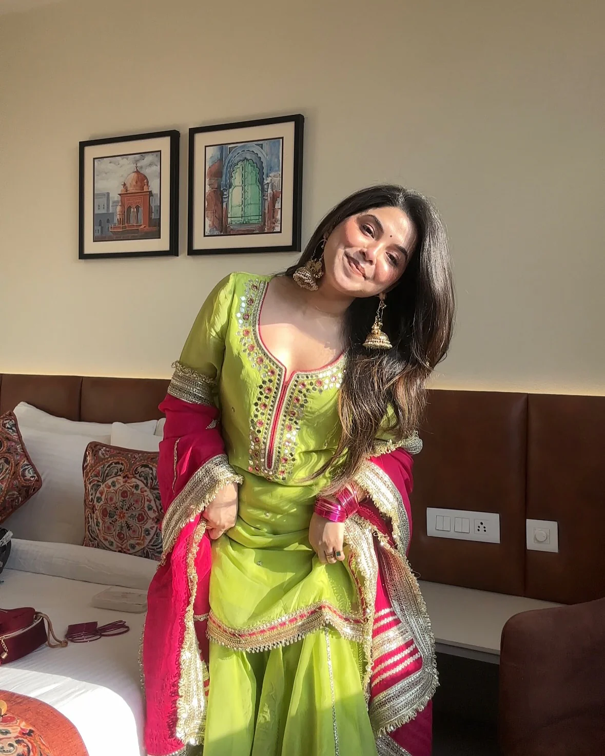 Khwahish Neon Color Designer Sharara Set - Image 5
