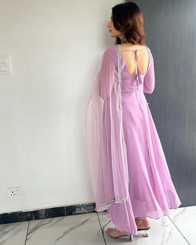 Kirti Singh Onion Color Anarkali Three Piece Suit - Image 4