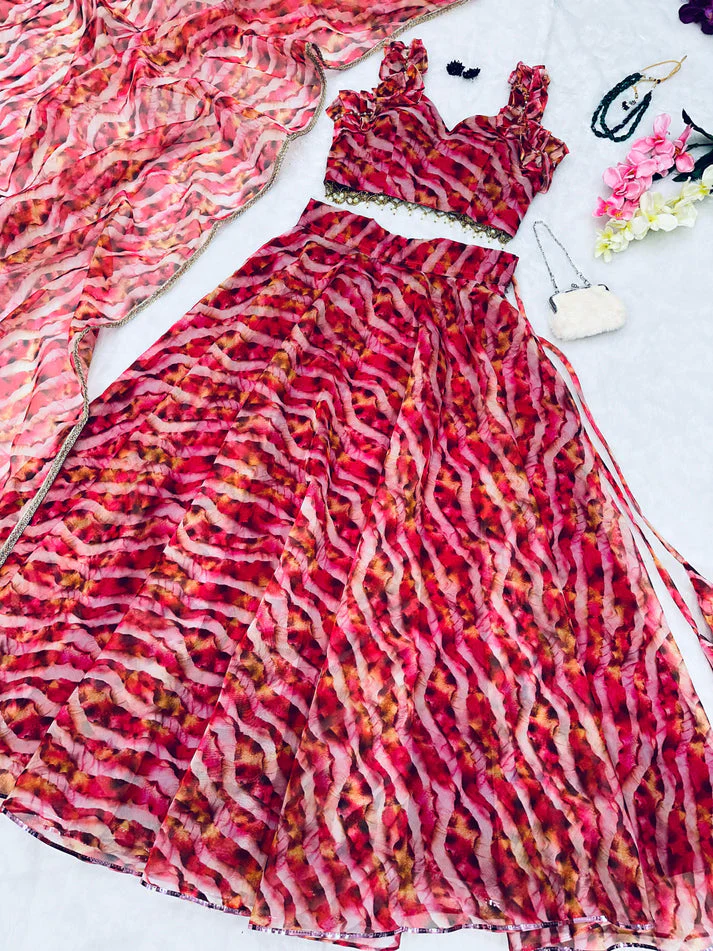 Multi Color Digital Printed Lehenga With Fancy Blouse - Image 3