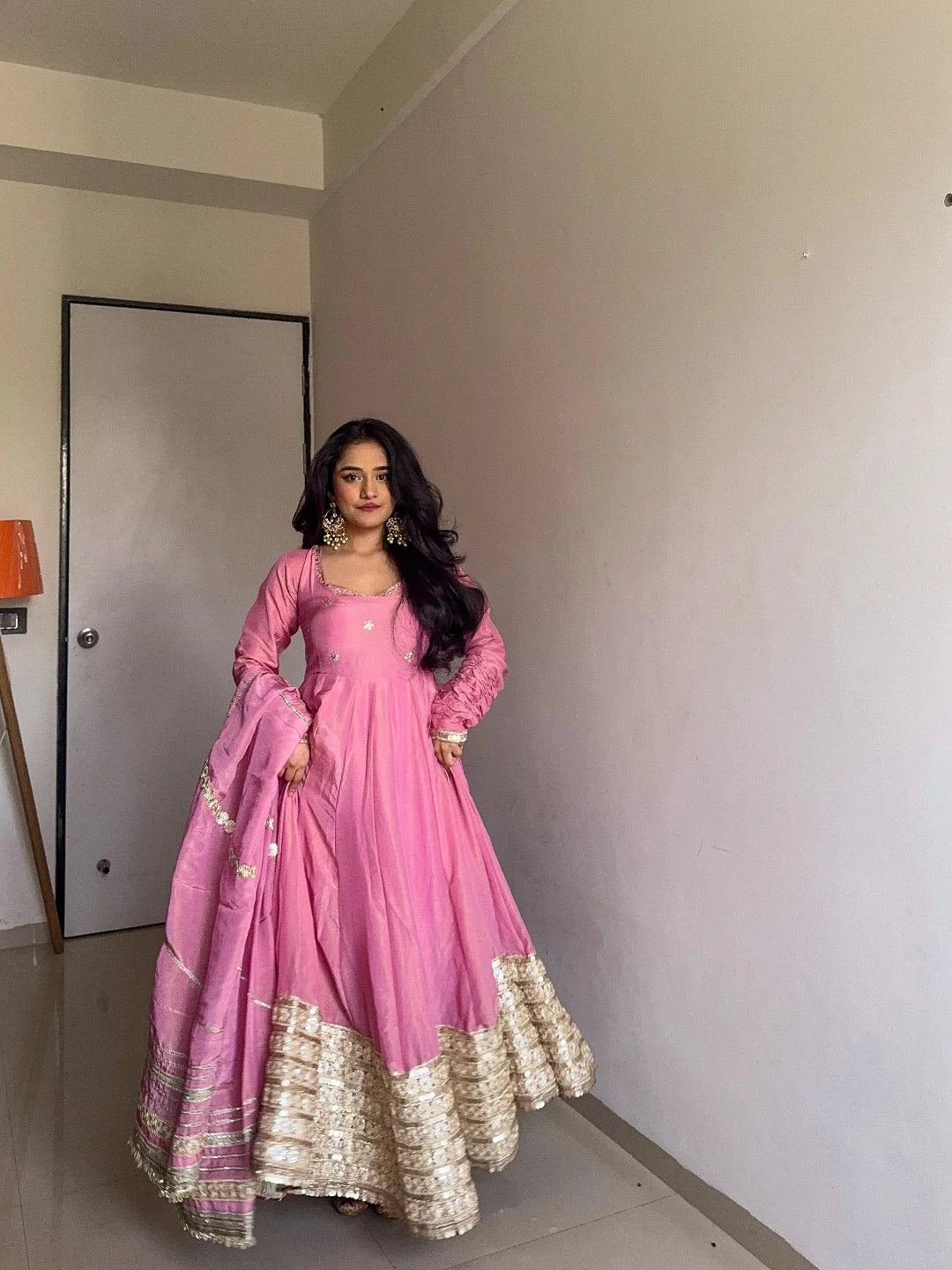 Nargis Pink Premium Anarkali Suit Set - Image 5