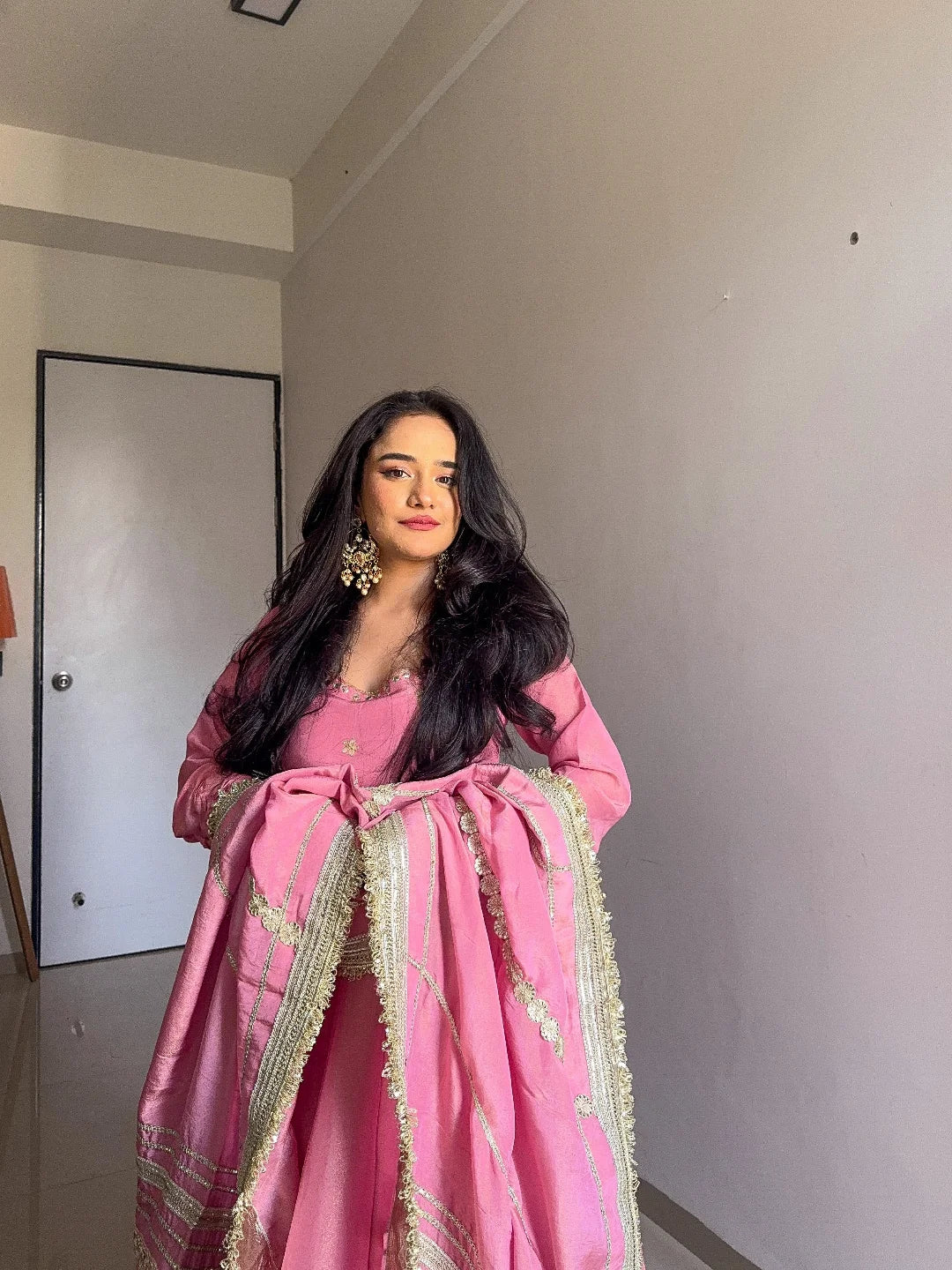 Nargis Pink Premium Anarkali Suit Set - Image 8