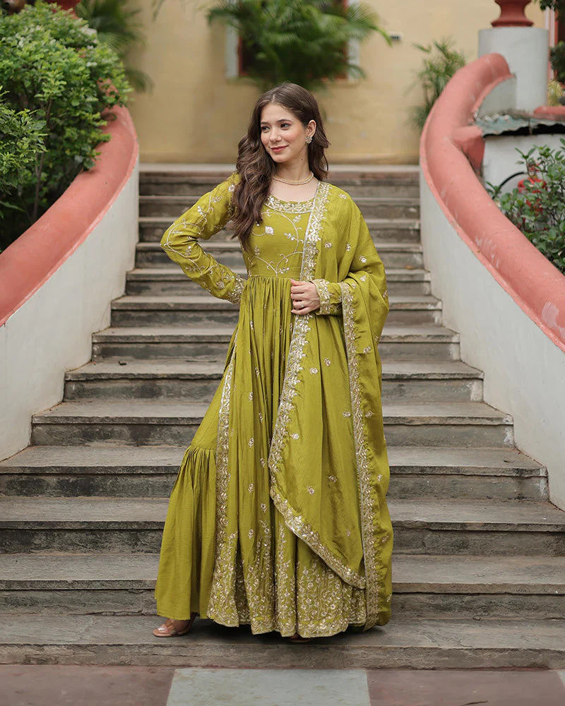 Parrot Color Designer Three Piece Sharara Suit - Image 7