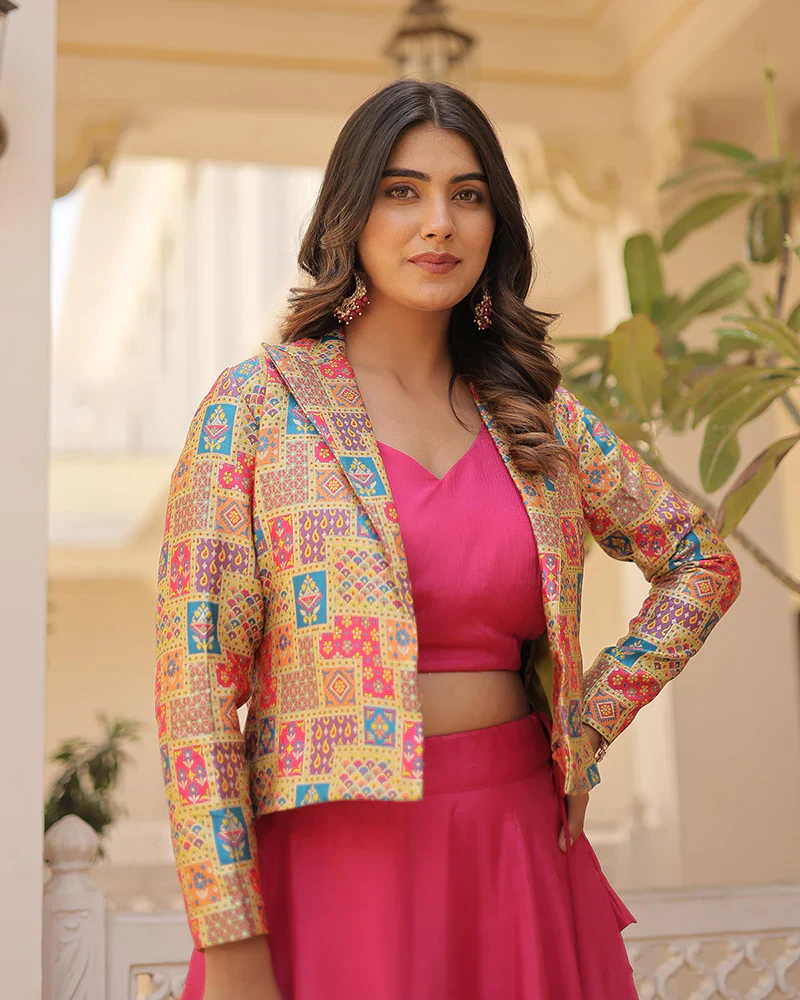 PINK COLOR PURE CHINNON LEHENGA CHOLI - Image 4