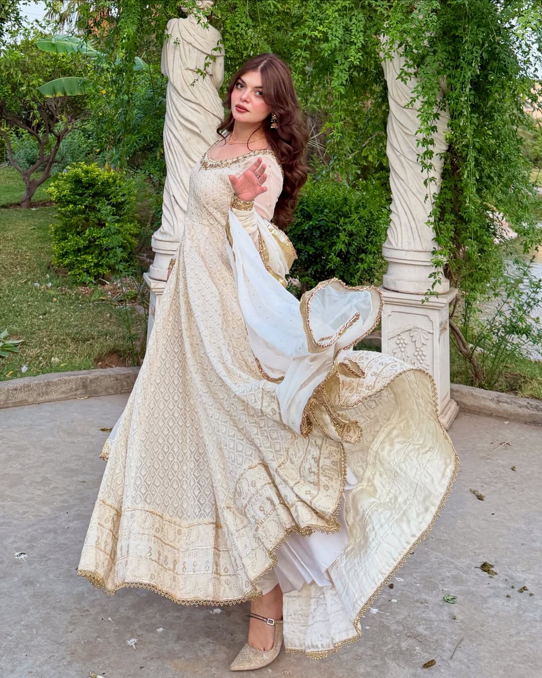Pretty White Color Sequence Work Anarkali Gown - Image 2
