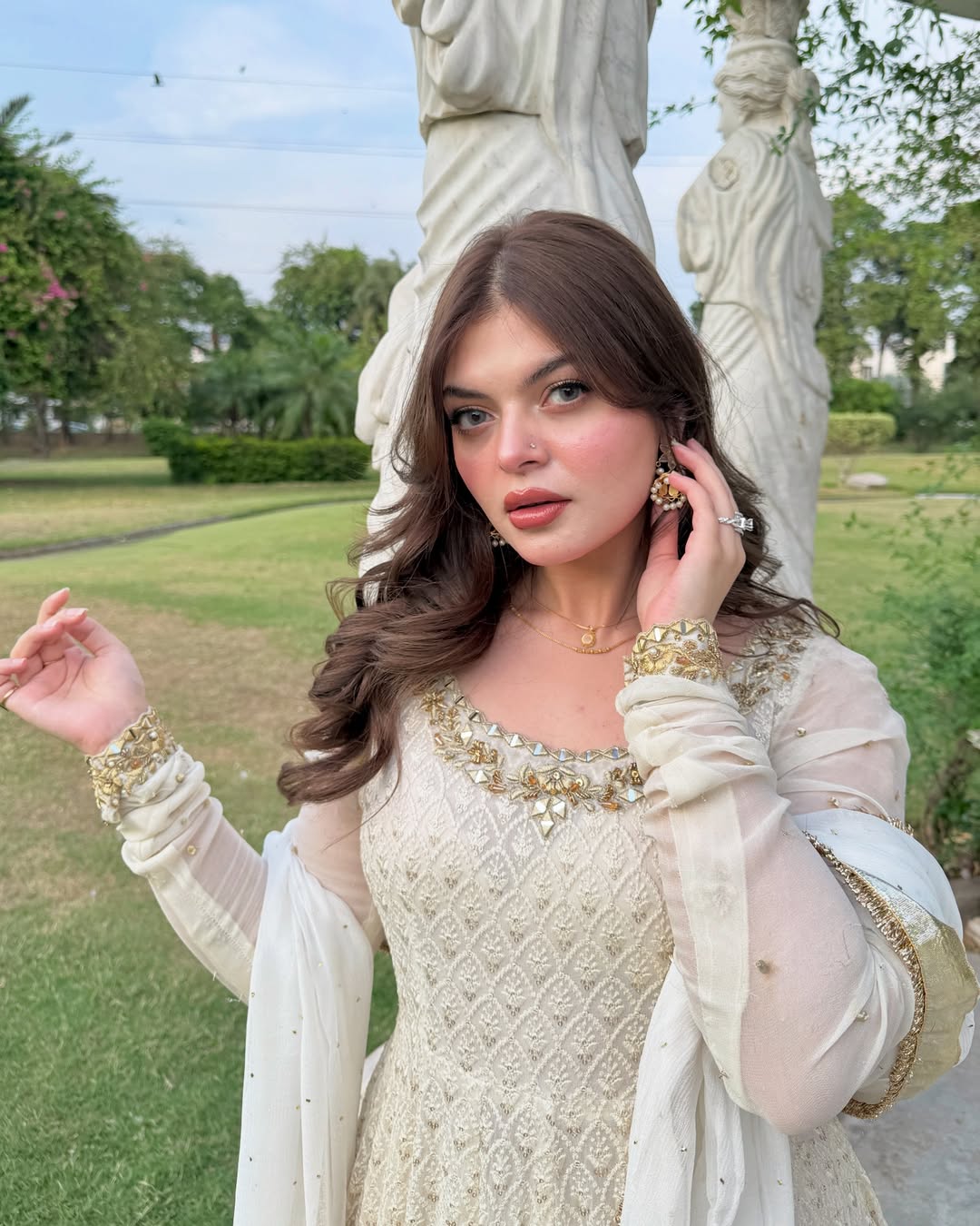 Pretty White Color Sequence Work Anarkali Gown - Image 7