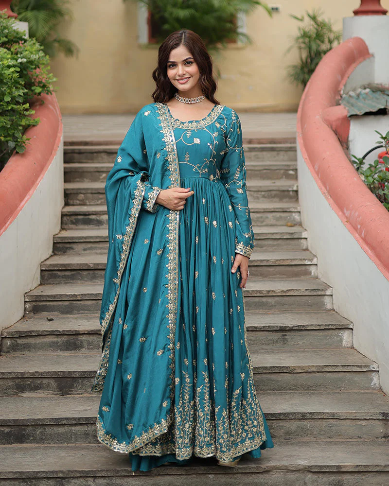 Rama Color Designer Three Piece Sharara Suit - Image 3