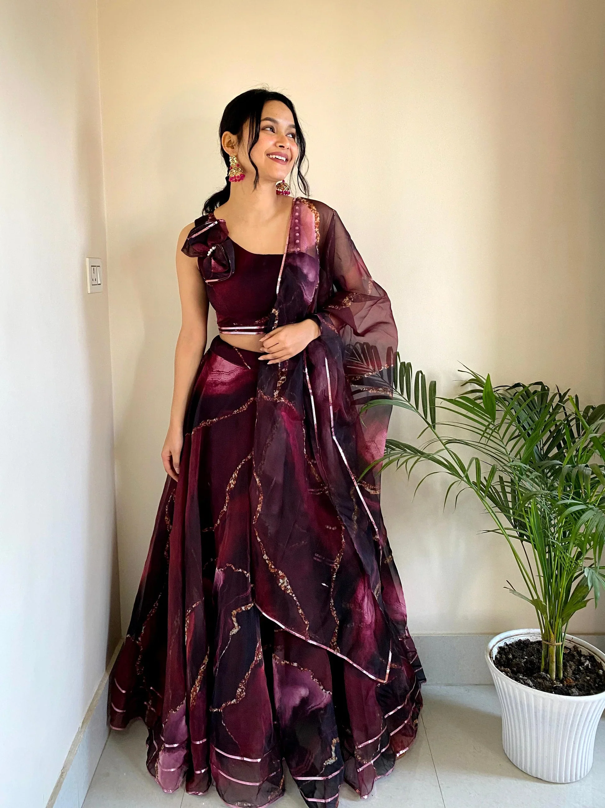 Superhit Wine Color Lehenga With Decent Blouse - Image 5