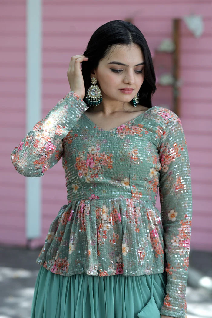 The Elegance Of Readymade Lehenga Choli Sets With Sequins Embroidery - Image 6