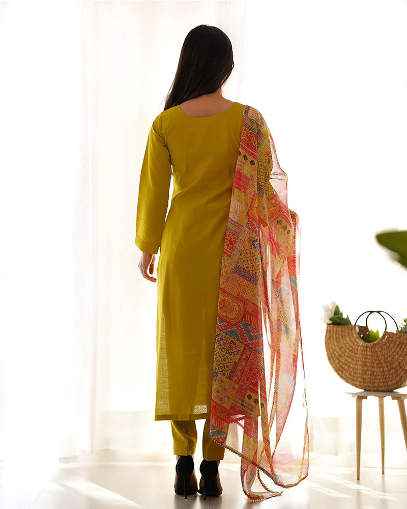 Pure Soft Heavy Viscose Ready To Wear Three Piece Kurti Suit - Image 6