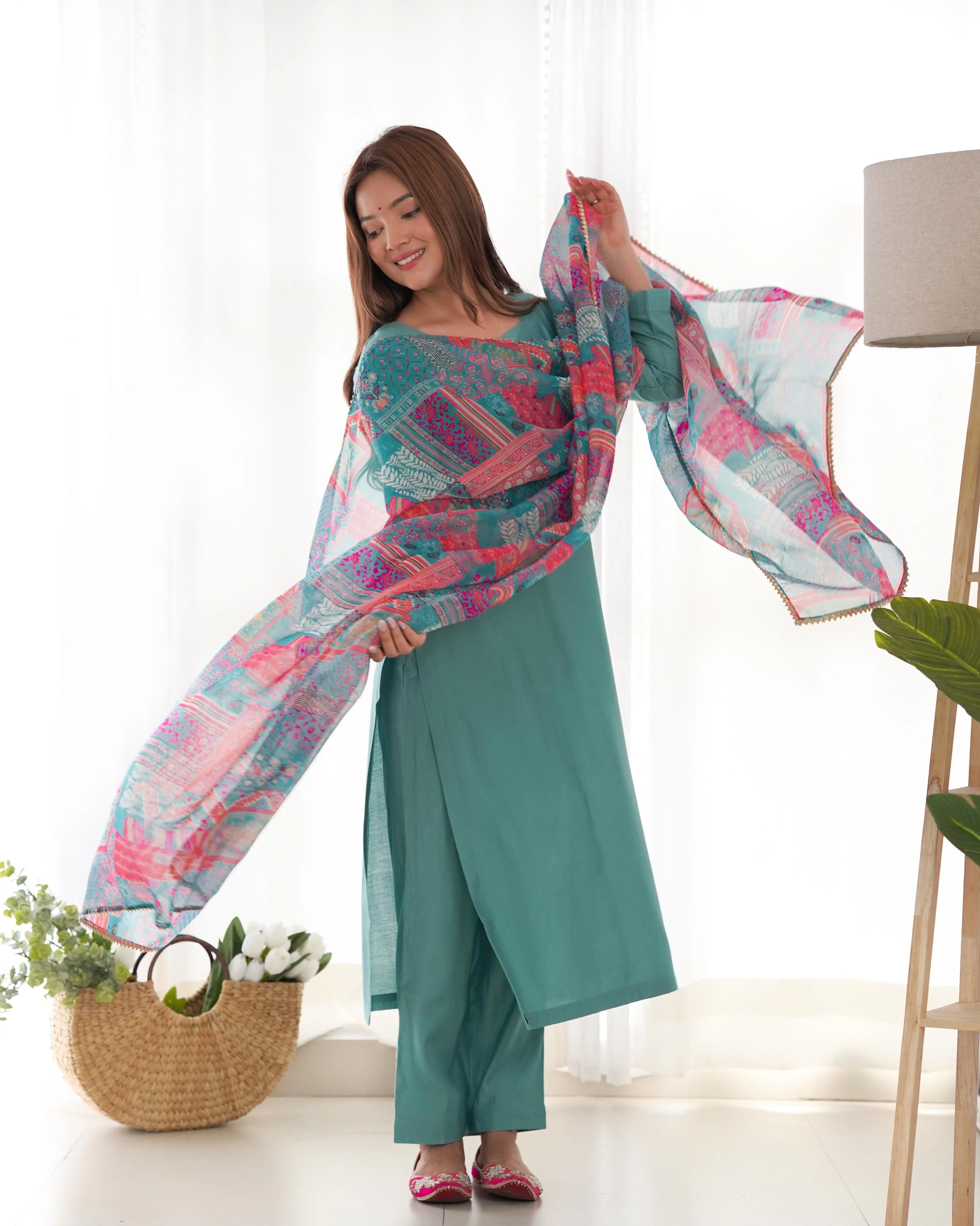 Pure Soft Heavy Viscose Ready To Wear Three Piece Kurti Suit - Image 9